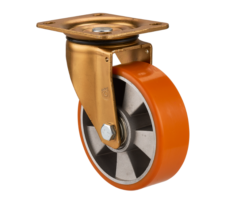 Total Brake/Double Brake Aluminium Core Polyurethane/PU Wheel European Standard Industrial Casters