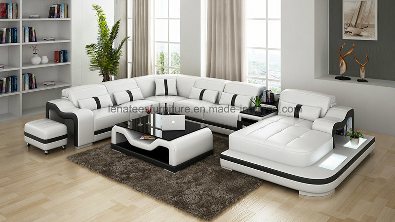 G8027 Luxury Size Leather Mdoern Sofa Storage Design