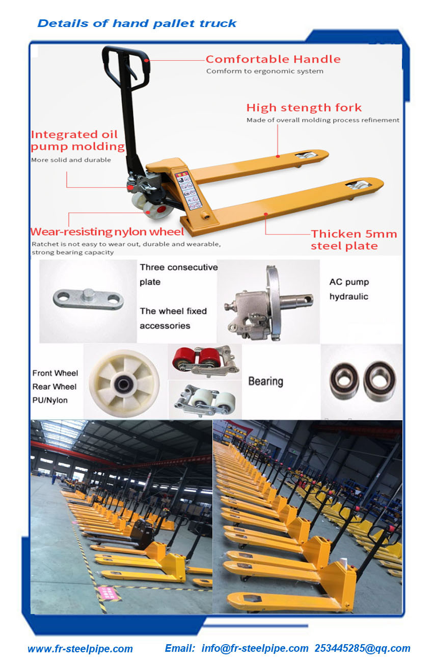 China Nylon Wheel Ce Manufacturers 2-3 Ton Hand Pallet Truck Price