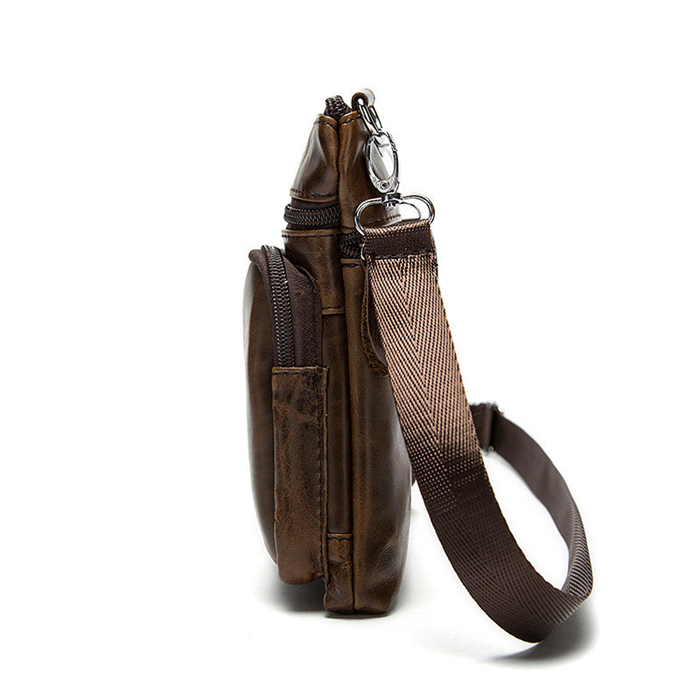 Custom Crazy Horse Leather Crossbody Bag, Vintage Single Shoulder Sling Messenger Bag