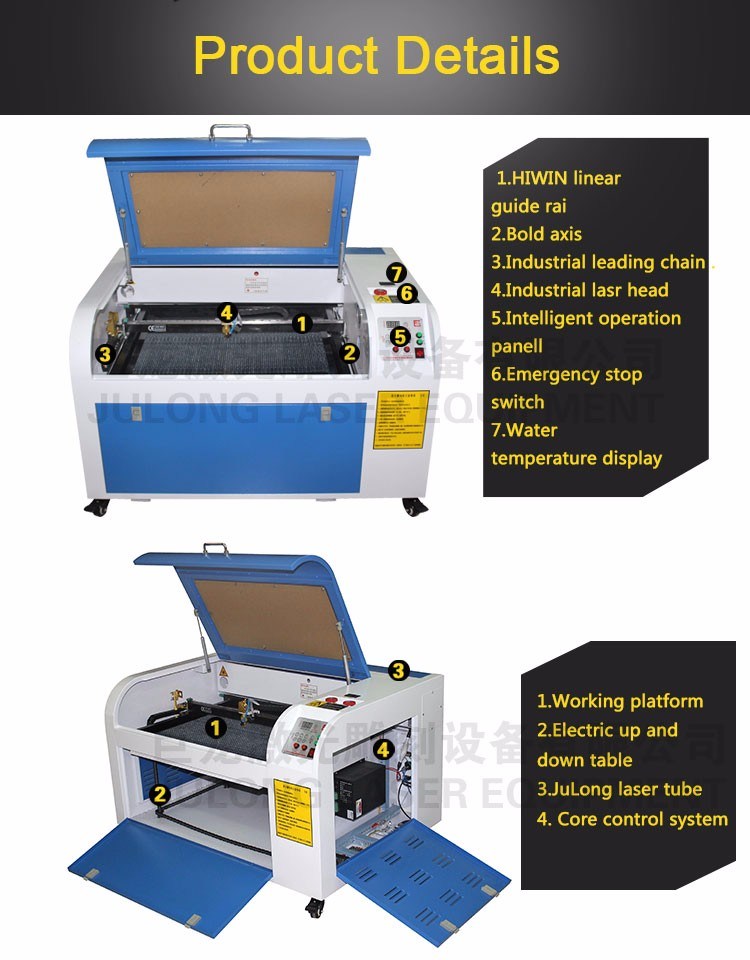 60W 6040 CO2 laser Cutter Silicone Wristband Laser Engraving Machine