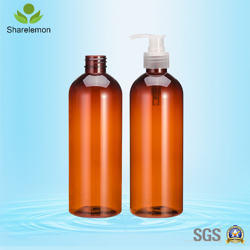 500ml Amber Plastic Lotion Pump Bottles for Body Bath with Pump Dispenser