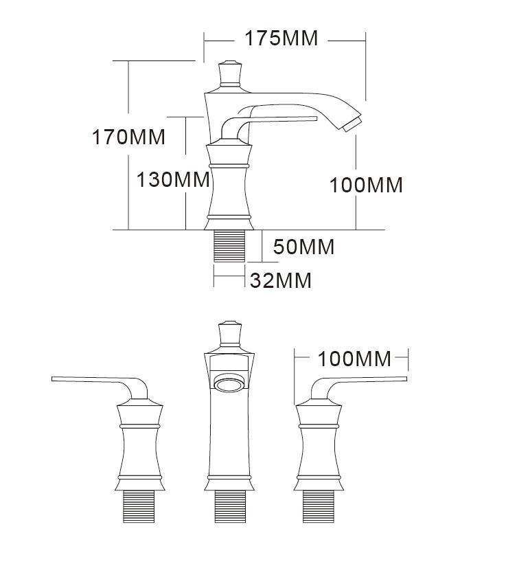 Dragon Double Handle Faucet Gold Basin Mixer