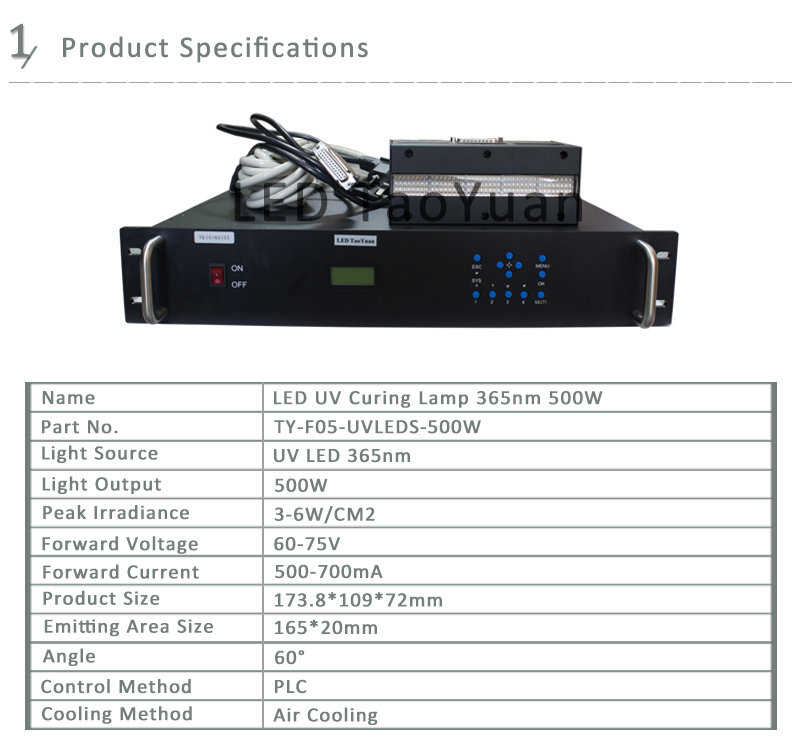 500W UV Printer UV LED 365nm Curing Lamp