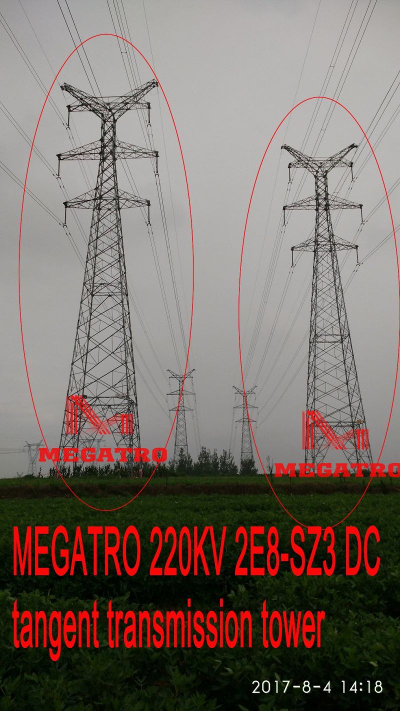 Megatro 220kv 2e8-Sz3 DC Tangent Transmission Tower