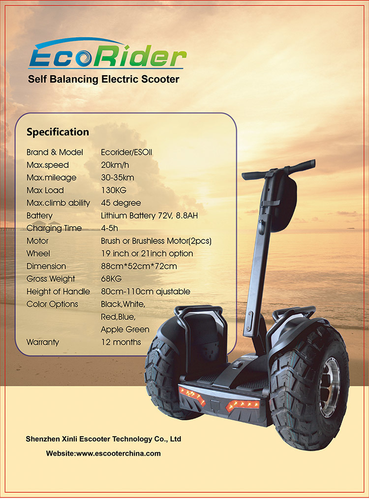 New Products 2016 E-Scooter off Road electric Chariot Two Wheels Self Balancing Electric Scooters for Profitable Rental Business