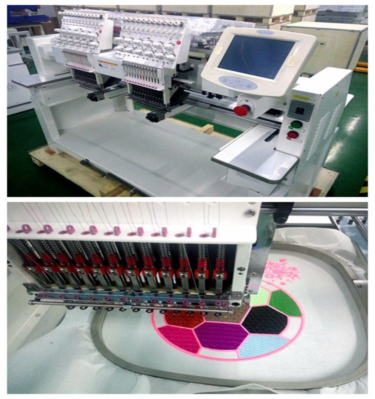 12 Colors Two Head Embroidery Machine