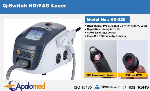 Best Seller ND: YAG Laser Tattoo Removal Machine with Double Laser Rods