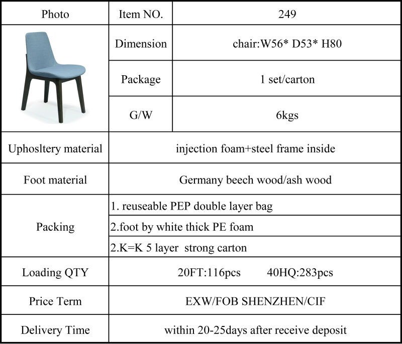 Restaurant Furniture Leather Cafe Dining Chairs and Table