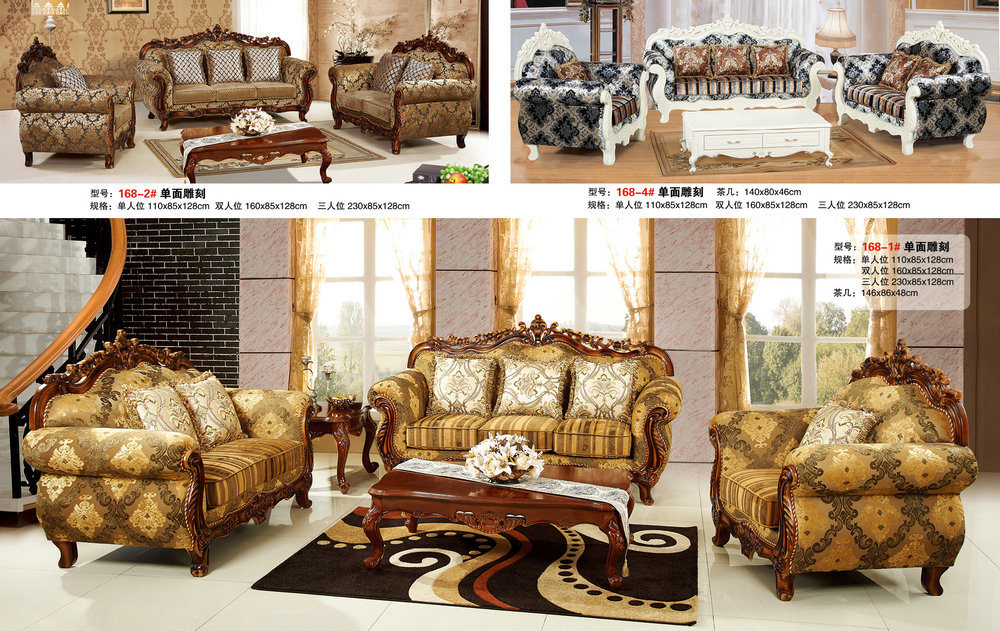 New Arrival Royal Style Fabric Sofa for Home Furniture (168-3)