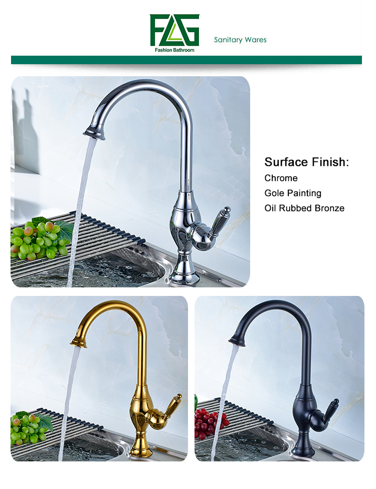 FLG Chrome Finshed Brass Kitchen One Single Hole Faucet