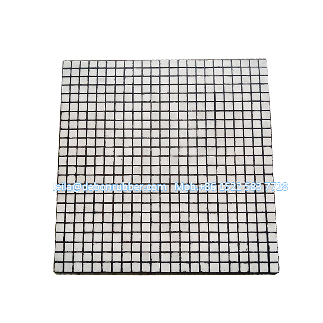 Al2O3 92% Alumina Ceramic Tile in Rubber Wear Liner Plate