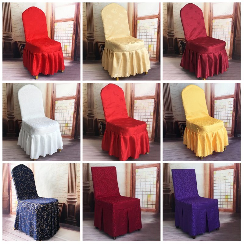 Hotel Wedding Jacquard Polyester Chair Cover Dinner Chair Cover