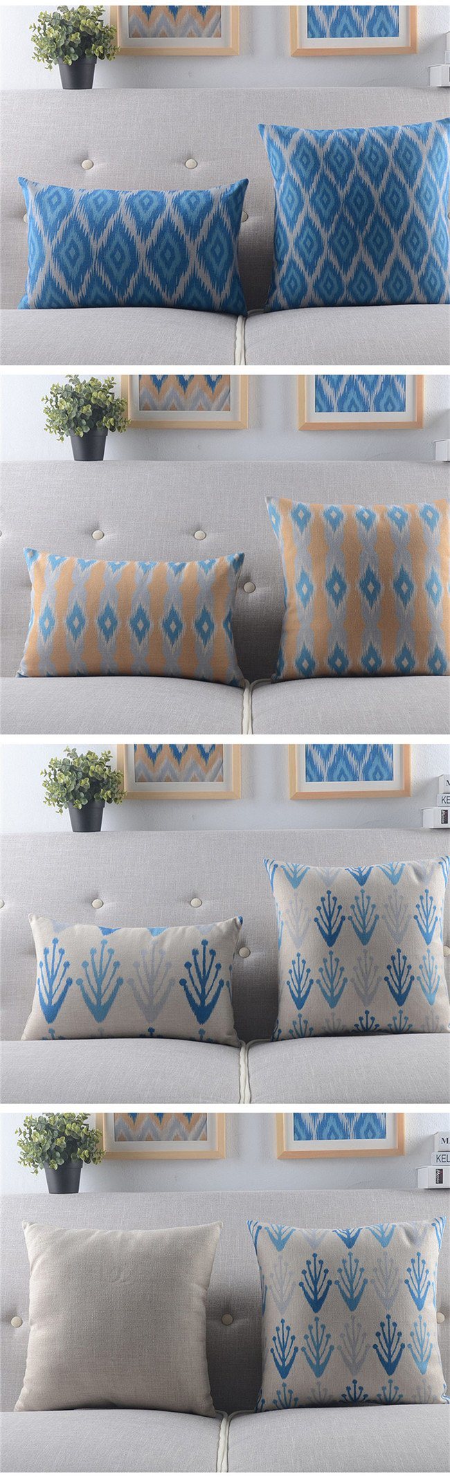 Yrf New Style Handmade Geometric Patterns Sewing Cushions Pillow
