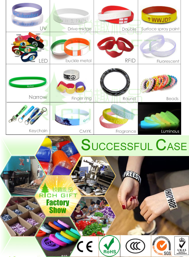 Advertising Silicone Wristband with Custom Logo Girls Adult