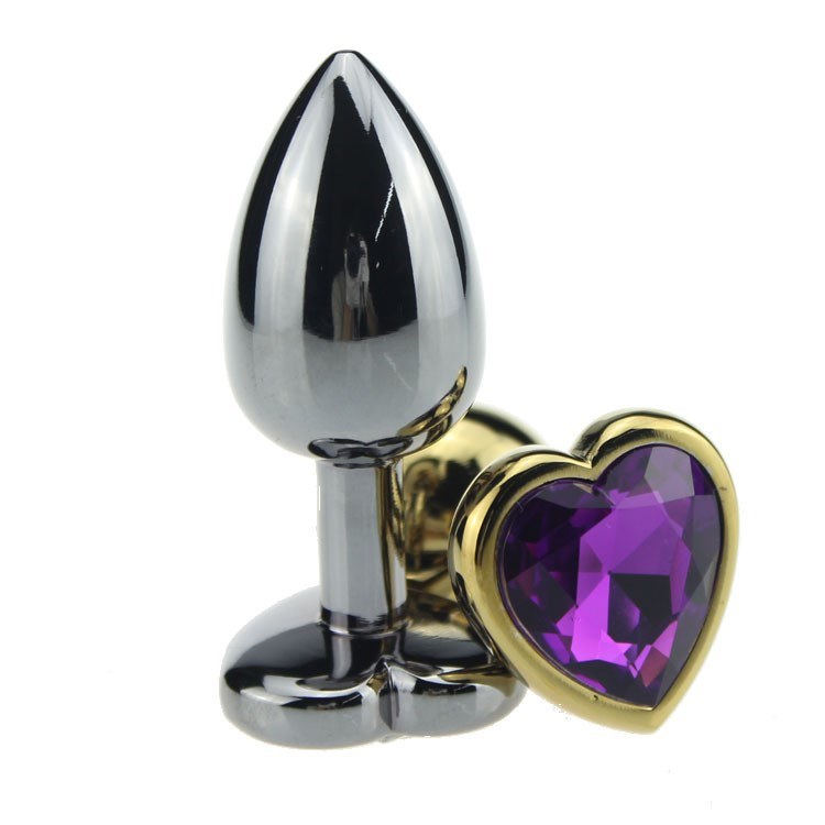 Metal Anal Plug with Crystal Jewelry Sex Toy for Man and Woman