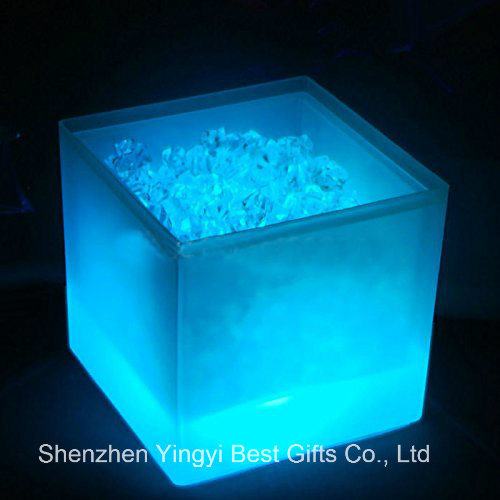 New LED Ice Bucket Double RGB Color Layer Square Bar KTV Beer Ice Bucket