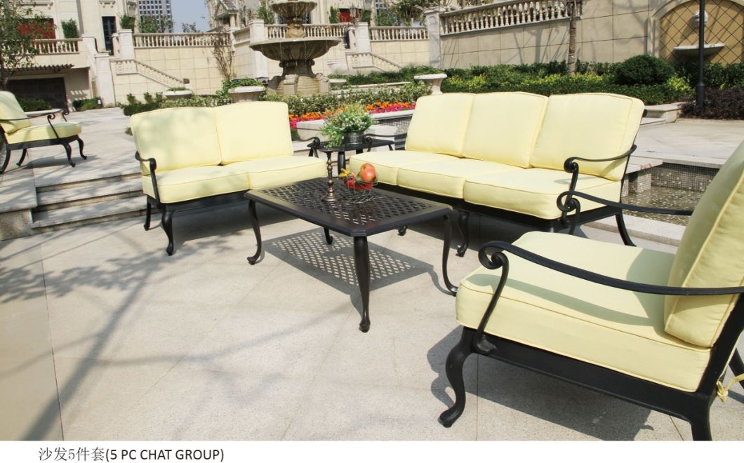 Europe Style Patio Furniture Cast Aluminum Sofa Outdoor Dining Table