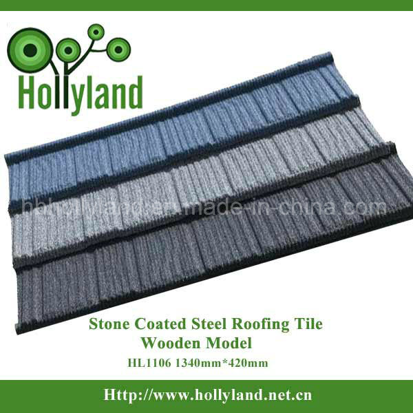 Colored Stone Coated Metal Roof Tile (Wooden Type) (HL1106)