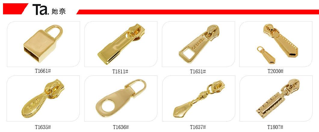 Alibaba Supplier New Fashion Shinning Zinc Alloy Metal Zipper Pull