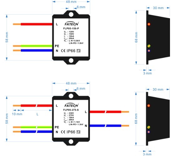 Parallel connection surge arrester for LED lamp protection