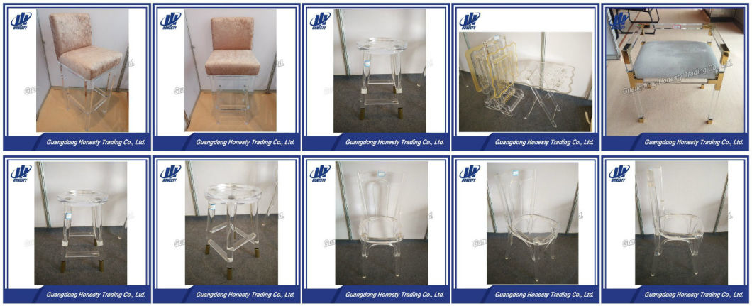 Yw-001 Top Sell Acrylic Bending Back Banquet Chair with Cushion