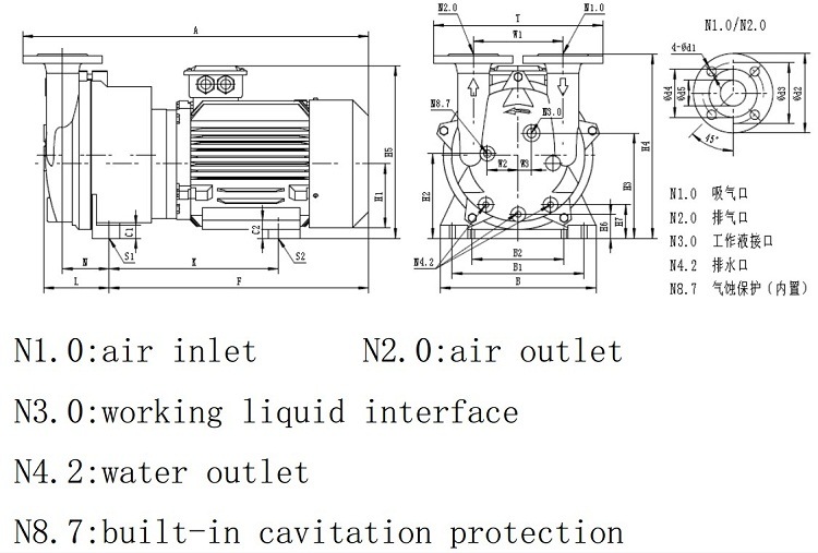 2BV5 121 Liquid/Water Ring Vacuum Pump for EPS Foam Machine