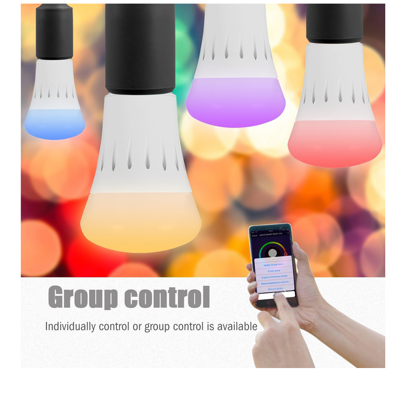 WiFi E27/B22 Colour LED Smart Bulb, Works with Amazon Alexa, Colour Changing, Emit Any Hue in The Rainbow and Tuneable White Lights, Controlled by a Smartphone