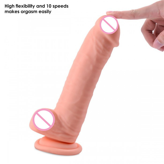 Silicone Big Flexible Vagina Stimulate Dildo Vibrator Long Female Adult Sex Toy