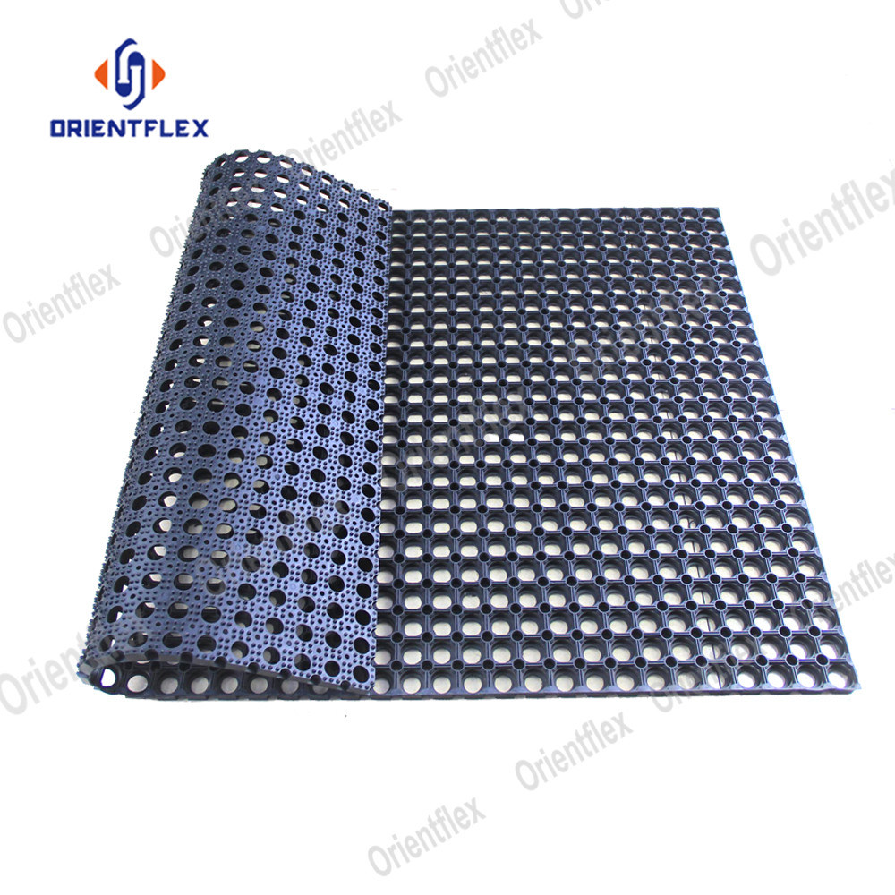 Black Non Slip Mat Rubber Flooring Sheet Roll