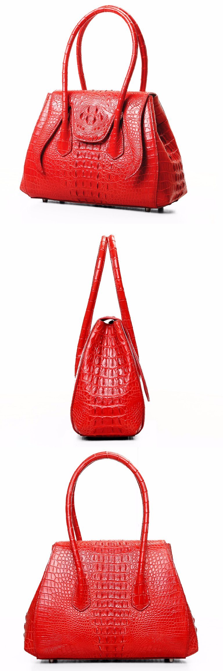 Luxury Beautiful Design Red Genuine Crocodile Leather Evening Bag for Ladies with Cites Certificate