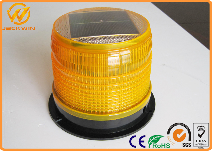 Solar Powered LED Strobe Warning Beacon Light