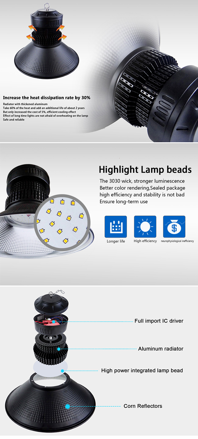 150W IP65 Factory Warehouse Industrial LED High Bay Light