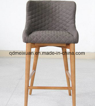 Nordic Contracted Solid Wood Bar Chair, Wrought Iron Bar Chair Milk Tea Shop, The Cafe Leisure Tall Foot Chair Restoring Ancient Ways (M-X3332)