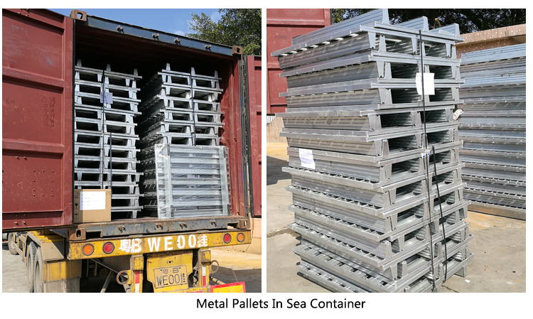 H130mm 800kg~2000kg 1.5t Custom Made Galvanized Steel Pallet