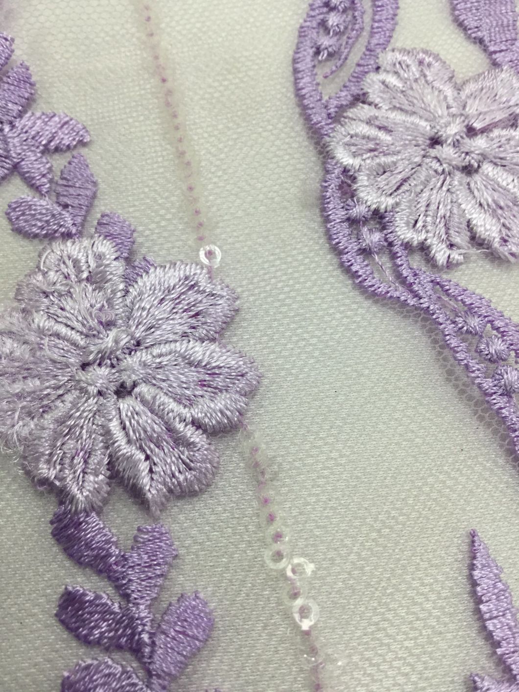 High Quality 3D Flower Embroidery Lace Fabric for Bridal Dersses