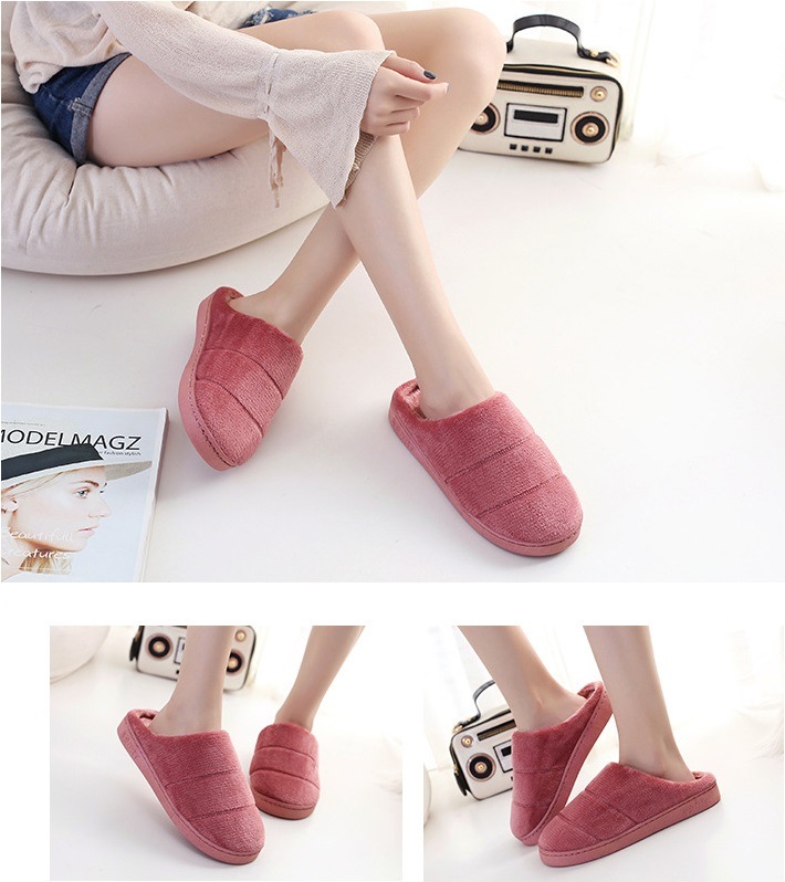 Personalized Coral Fabric Comfortable Soft Sheepskin Indoor Footwear