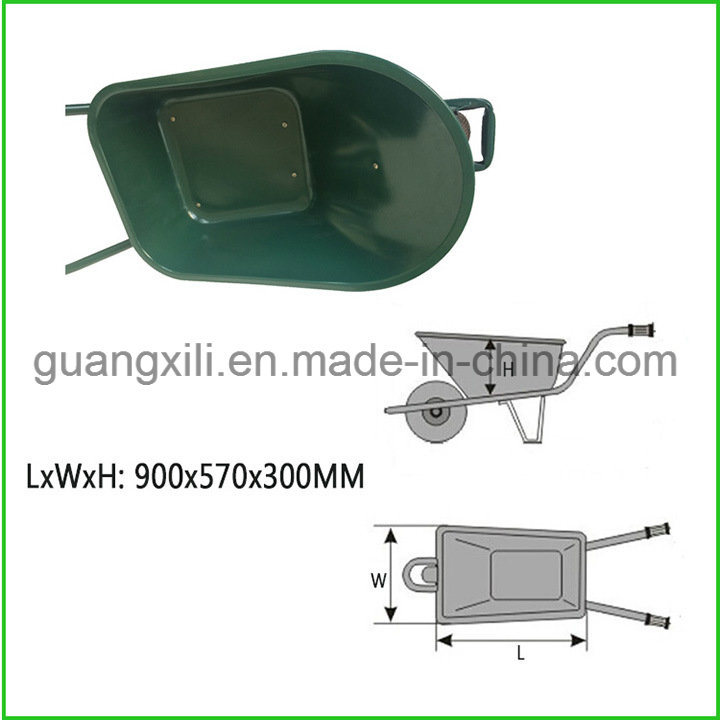 65L Wheel Barrow with Diffirent Color Frame for Garden and Construction