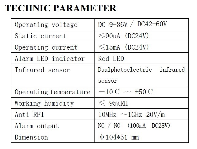 42-60V Smoke Detector with Nc No Relay Output (ES-5010OSD)