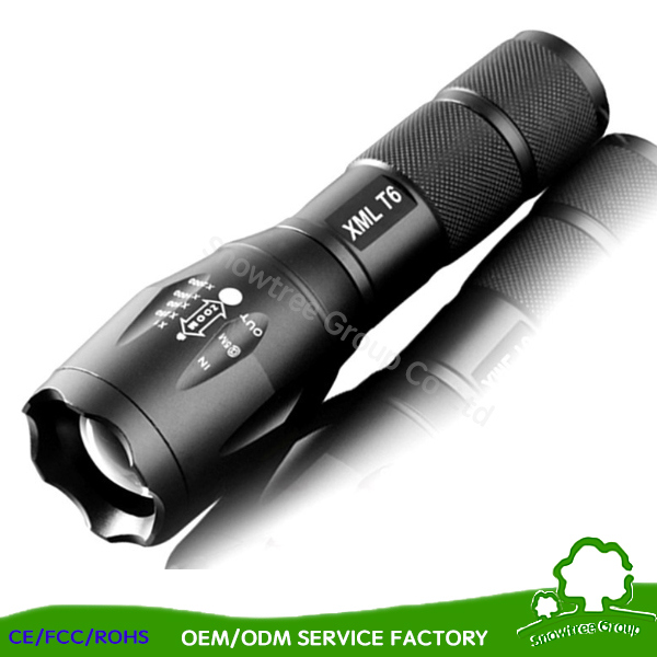 Flash Light Aluminum Alloy Portable LED Torch Flashlight with Gift Box