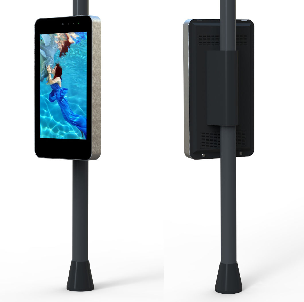 Outdoor 55 Inch iPhone Type Interactive Pole Display Screen