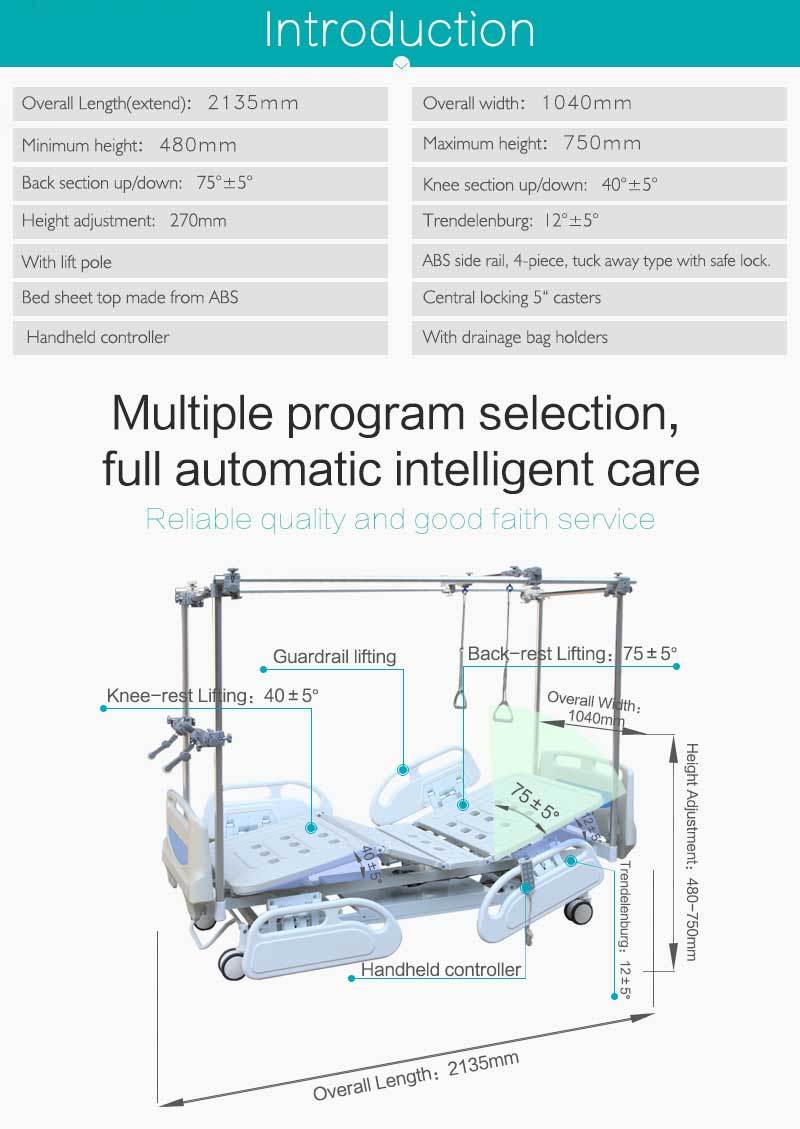 Electric Adjustable Orthopedics Traction Medical Bed