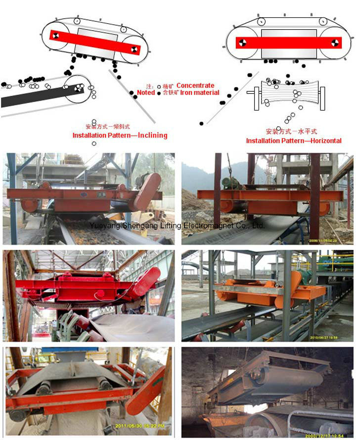 Auto Type Conveyor Belt Electro Magnetic Separator for Iron Impurities