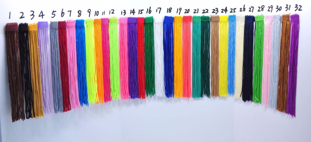 Wholesale 20cm High Quality Polyester Thread Thick Fringe Tassel for Dancing Dress