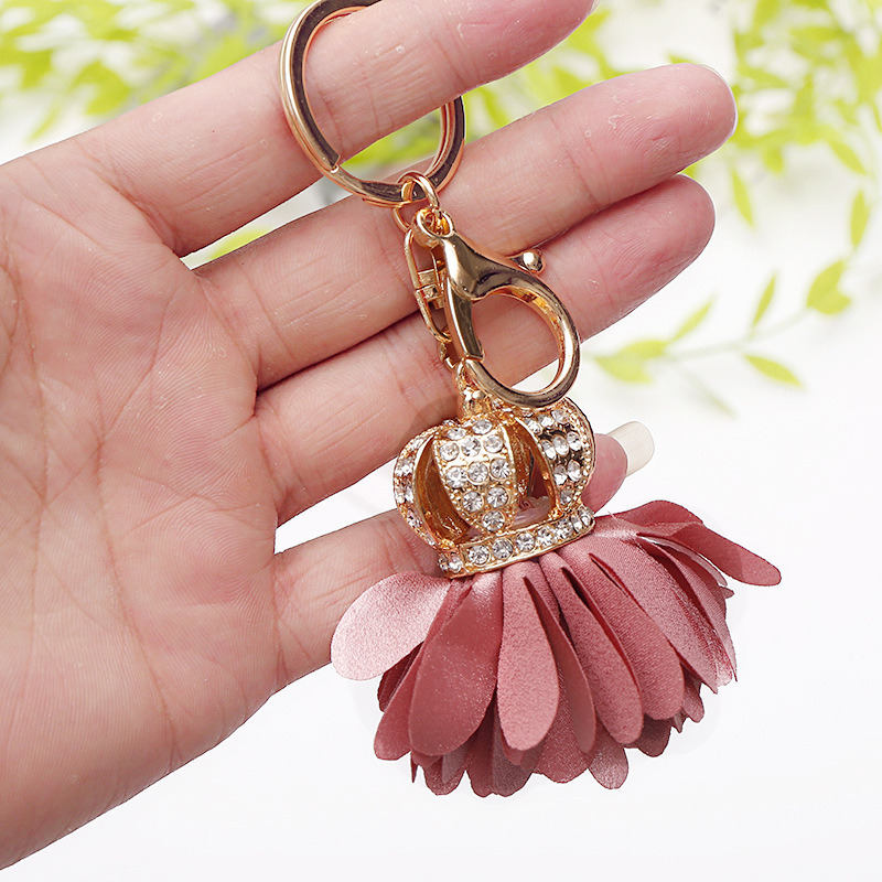 Charm Leather Flower Keychain Bag Pendant Handmade Fashion Gift