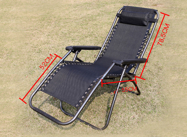 Reclining Deck Lounge Sun Beach Chair Outdoor Folding Camping Chair