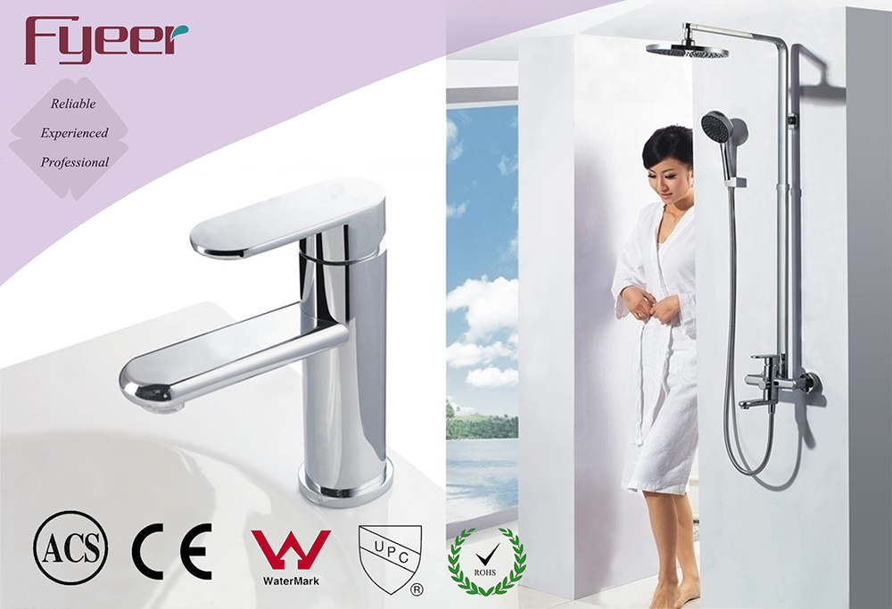 Fyeer Chrome Polished Simple Single Handle&Hole Bathroom Wash Sink Basin Faucet Water Mixer Tap