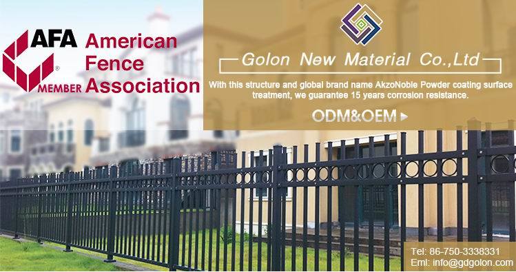 Euro Style Free Standing Powder Coated Wrought Iron Fence