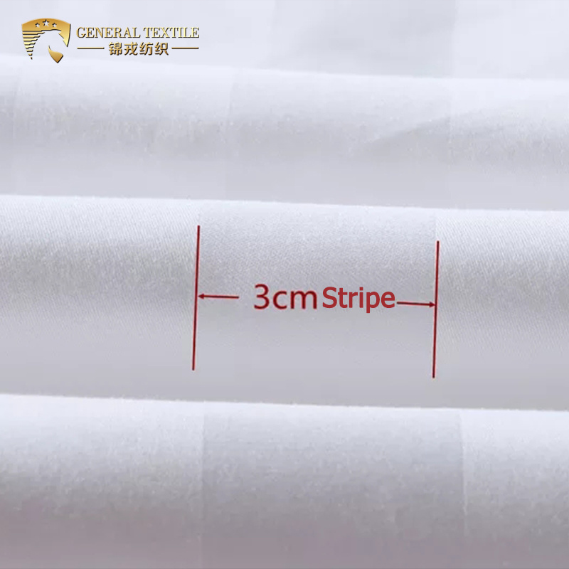 Satin Pure Cotton Stripe White Duvet Cover Bedding Set for Hospital (JRL048)