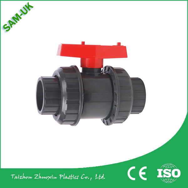China Price Double Union PVC Plastic Ball Valve for Water and Gas High Pressure in Oujia Valve Fctory